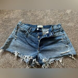 Agolde Distressed Blue Jean Shorts